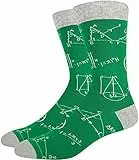 FGFD&OU Socken für Herren und Damen - Lustige Mathematische Socken für Männer und Frauen - Geschenk Neuheit - Baumwolle Unisex Sportsocken für Sommer und Winter (Grün)