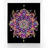 DIAMOND DOTZ 2594361 Original 5D Diamond Painting Set, Neon Mandala, mit Neonfarben und Samt, DIY Diamant Malerei Bilder für Erwachsene und Kinder ab 12 Jahren, Intermediate