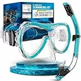 Elite-S KAIMANA® Schnorchelset für Erwachsene aus gehärtetem Sicherheitsglas (Taucherbrille & trocken-Schnorchel), Bequeme Taucherbrille Erwachsene mit Silikon oder Stoffband