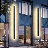 Lange Wandleuchte Villa Schwarze Wasserdicht Ip65 Aluminium Acryl Außen LED für Gärten, Terrassen,Schlafzimmer Wohnzimmer Innen wandleuchte,115cm/40w,Warm light