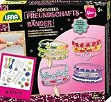 Lena 42721 Rocailles Freundschaftsarmbänder, Bastelset für Kinder ab 8 Jahren, Knüpfset mit Garnen 8 Farben, Kreativset in bunter Faltschachtel, Perlen aus Kunststoff, Mehrfarbig, 18,5 x 4 x 17 cm