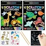 Georgie Porgy Kratzbilder Set DIY Bastelsets für Kinder Magic Kratzpapier Notizbuch Ostern Weihnachten Geburtstagsgeschenk für Jungen Mädchen (Tierische Meereswelt)