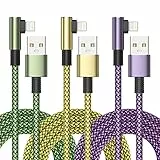 Yosou iPhone Ladekabel, Lightning Kabel【3 Stück 2M】 90 Grad iPhone Schnellladekabel MFi Zertifiziert Fast USB auf iPhone Kabel Nylon für iPhone 14 13 12 11 Pro Max Mini XR XS X 8 7 6 6s Plus SE, iPad