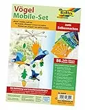 folia 22839 - Mobile Set Vögel zum Selbermachen, mit 86 Teilen, Anleitung und Schnittmusterbogen - Komplettset zur Erstellung eines Mobiles