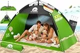 ELONEO Pop Up Strandmuschel UV Schutz 50+ | Strandzelt XXL 220x150x130 cm | Leichter Aufbau und kleines Packmaß inkl. Tragetasche | Strand Sonnenschutz & Windschutz für Babys und Erwachsene