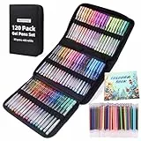 Mutsitaz 120 Stück Gel Stifte, 60 Gelstifte mit 60 Nachfüllpackungen, Gelschreiber für Künsterbedarf Erwachsene Malbücher