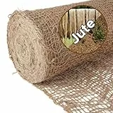 NOOR Natürliche Jute Böschungsmatte – Erosionsschutzmatte für Gartenarbeit – biologisch-abbaubar – chemikalienfrei – Maschenweite ca. 3x3cm – Rolle 1,22m x 50m – Böschungsnetz 500 g/m²