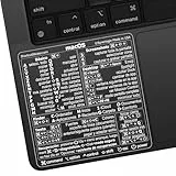 Synerlogic Mac OS Kurzbefehle-Sticker | Tastatur-Sticker für macOS | Laminierter Vinyl-MacBook-Spickzettel für Laptop | MacBook-Kurzbefehle 2026 (Clear/White/Spanish/2pk)