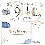 OLGS 45 Baby Meilensteinkarten Golden Glamour Splash Milestone Cards Meilenstein Karten Geschenkset + Geschenkbox schöne Geschenkidee zur Geburt (Baby)