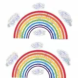 Suncatcher Sticker,Regenbogen Fensterfolie,Sonnenfänger Aufkleber Fenster,Fensteraufkleber Suncatcher Sticker,Regenbogen Fensterbilder Weiße Wolken,Fensterbilder Selbstklebend Prisma Fensteraufkleber