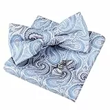 Alizeal Set mit Fliege, Einstecktuch und Manschettenknöpfen für Herren, Paisleymuster, Einheitsgröße