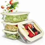 Dalena Home Frischhaltedosen Set 4x640ml – Borosilikatglas, Glasbehälter luftdicht & mikrowellengeeignet, Meal Prep, Kühlschrank Organizer, Aufbewahrung Küche