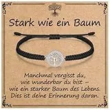 J.Endéar Lebensbaum Armband für Damen Mädchen | 925 Sterling Silber, Cubic Zirkonia & Geflochtene Kordel | Geburtstag, Weihnachtstag, Abschlussfeier oder Motivationsgeschenk