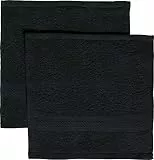 REDBEST Seiftuch 2er-Pack Chicago schwarz Größe 30x30 cm - saugstark, strapazierfähig, ideal für Reisen, Sport (weitere Farben)