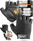 Valkental® - Fahrradhandschuhe mit Gel Polsterung | Griffig & Atmungsaktiv | Fahrrad Handschuhe Herren & Damen | Fingerlose Radhandschuhe - MTB/Rennrad/Trekking | Handschuhe Fahrrad Kurz & Leicht