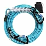 Snagle Paw Hochbelastbar Hofleine für große Hunde für den Garten 9m Reißfestigkeit 100 Pfund, Drehbarer Verriegelbarer Haken & Feder, Stoßabsorbierende Tie Out Leine für Hundeauslauf