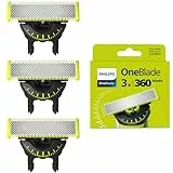 Philips OneBlade Original 360-Klingen, passend für alle OneBlade und OneBlade Pro Modelle, original von Philips, 3er-Pack (Modell QP430/60)