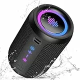 Tiksounds Bluetooth Lautsprecher, Kleine Musikbox Bluetooth 5.4, 15W Kraftvoller Bass, mit 12 Stunden Akkulaufzeit, TWS Stereo-Surround, IPX7 Wasserdicht, Outdoor Lautsprecher für Sport/Party/Reisen