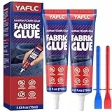 YAFLC Textilkleber Waschmaschinenfest 75mlx2, Stoffkleber textilkleber, Textilkleber Textile Adhesive für Stoffe Textilien Baumwolle, Leder, Jeans