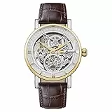Ingersoll 1892 The Herald für Herren 40 mm Automatikuhr mit silberfarbenem Skelett Zifferblatt und braunem Lederarmband I00412