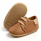 RVROVIC Baby Jungen Mädchen Sneaker Anti-Rutsch Oxford Loafer Flats Säugling Kleinkind PU Leder Weiche Sohle Baby Schuhe, Braun - 1 braun - Größe: 6-12 Monate
