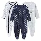 Chamie Baby Footies Bodys Strampler Langarm für Jungen Mädchen Baumwolle 0-3m/3-6m/6-9m/9-12m Gr. 6 Monate, Design6