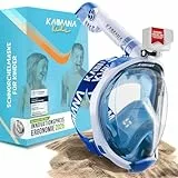 Die Preisgekrönte KAIMANA® Schnorchelmaske Kinder inkl. Tragetasche - absolut CO₂ sichere Tauchmaske Kinder - Tauchermaske - Taucherbrille Kind 4 Jahre - Schnorchelmaske