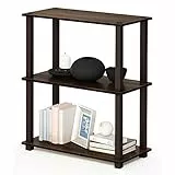 Furinno kompaktes Mehrzweck-Regal mit 3 Ablageflächen, holz, Walnuss/Braun, 28.96 x 59.94 x 75.18 cm, Vierkantrohr