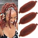 Xtrend 3 Packungen Kupferrot Federndes Afro Twist Häkelhaar 40,6 cm Vorgetrenntes Spring Twist Haar Marley Häkel Flechthaar Für Distressed Weiche Locs Haarverlängerung Für Frauen