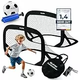ELANI Fußballtor Kinder Pop-Up 2er Set - faltbar mit Ball & Pumpe, 50% Kleiner + Easy Aufbau, mini Fussballtor klein, Goal, Fussballtore für Garten Kinder, Fußballtore, Fussball Tor