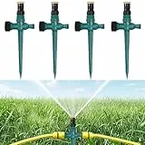 4pcs 360° Drehbarer Gartensprenger, Rasensprenger,Wassersprenger Einstellbar Automatische, Wassersprenger für Garten,Rasen, Pflanzen, Gemüse und Blumen(Grün)