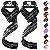 MERCURYAL Straps Gym – Powerlifting Straps – Zubehör für das Fitnessstudio – Zubehör für das Fitnessstudio – Lifting Straps – Kreuzheben (schwarz & grau)