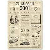 FestySpark Geschenke zum 24 Geburtstag Frau - Schöne Geburtstagskarte 24 Frau und Mann - Geburtstagsgeschenk für Männer 24 - Geburtstagsdekoration 24 Geburtstag Männer und Frauen - Karte 2001