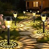 FOMYHEARD Solarlampen für Außen Garten 8 Stück, Solarleuchten Garten mit Warmes Licht & 7 RGB Farbwechsel, IP65 Wasserdicht Auto Ein/Aus LED Gartenleuchten Solar Wegeleuchten für Außen Gartendeko
