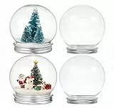 MOLUCKFU 4 Stück Schneekugel Klare Zum Basteln DIY Liefert Kunsthandwerk Zur Herstellung Von Weihnachtsversorgung Prop Transparent Aluminium