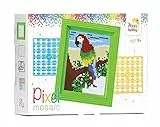 Pracht Creatives Hobby Pixel P31251 Mosaik Geschenkverpackung Papagei, Pixelbild mit Rahmen, kinderleichtes Stecksystem, ohne Bügeln und Kleben, Steinchen aus Biokunststoff