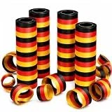 ALEGRE® Deutschland Luftschlangen, 4 Rollen Schwarz Rot Gold Luftschlangen Deutschland Deko WM, Deko Deutschland Girlande für Geburtstag, 2026 Fußball Wettbewerbe Fanartikel, Deutschland Deko Party