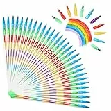 Vicloon Wachsmalstifte, 30 Stück Stapelbare Buntstifte Kinder, Baustein Buntstifte 11 Farben, Kinder Malstifte Spielzeug für Kinder Malerei Geschenk Büro Schulbedarf