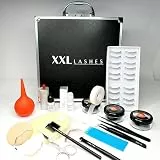 XXL Lashes Starter Kit for eyelash extensions, black case with basic equipment for beginner stylists, including manual