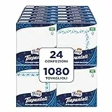 Foxy Gesteppte Servietten | 24 Packungen à 45 Stück 40 x 38,5 cm | weiß und dekoriert | Papier 100% FSC® zertifiziert | Verpackung 100% recyclebar