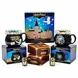 Harry Potter Tasse mit heißer Schokolade, inklusive 2 farbwechselnden heißen Schokoladenmischungen, 2 Hausstreuseln und 2 Kesselbecher, offiziell lizenziert, Harry-Potter-Kollektion