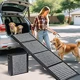 Extra Lang Hunderampe Auto Klappbar, Faltbar Rampe für Große Hunde mit Rutschfester Teppichoberfläche, Tragbare & Klappbare Hundetreppe Auto Einstiegshilfe für Große Hunde (180cm Lang × 50cm Breit)