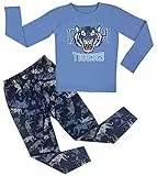 LOREZA ® Jungen Pyjama Baumwolle Set Zweiteiliger Schlafanzug (104-110 (4-5 Jahre), Blau)