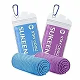 Sukeen Kühlhandtuch 2 Stück (100 x 30 cm) - Cooling Towel für Fitness, Gym, Golf, Yoga - Kühlendes Sporthandtuch, Hals Bandana