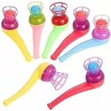 Toyvian 20 Stück Puste Ball Spiel Pustespiel Pfeife Atemtrainer Lungentrainer Pusteball Schwebender Ball Kinderspielzeug für Geburtstag Party Gefälligkeiten Zufällige Farbe