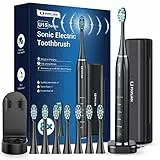 Sonic Elektrische Zahnbürste für Erwachsene und Kinder mit 8 Zahnbürstenköpfen, kabellose Ladestation, PHYLIAN H15 Schallzahnbürste mit Zahnbürstenhalter, Tavel-Etui