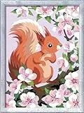 Ravensburger CreArt 20064 - Neugieriges Eichhörnchen - Malen nach Zahlen ab 9 Jahre, Malset mit Rahmen, Pinsel und Acrylfarben, Geschenk für Mädchen und Jungen, mit Glitzer