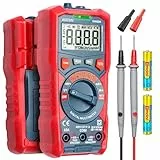 AstroAI Digital Multimeter, Voltmeter Ohmmeter Auto Range 4000 Counts TRMS Strommessgerät mit NCV und LCD-Anzeige und Hintergrundlicht, Rot