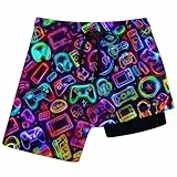 Idgreatim 5–20T Jungen-Badehose mit Kompressionsfutter, für Sommer, Strand, schnelltrocknender Badeanzug, Spiel, 10-13 Jahre