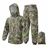 LOOGU Camo Regenanzug – Regenausrüstung für Herren, wasserdicht, leichter Regenmantel, atmungsaktive Herren-Regenjacken, Kapuze